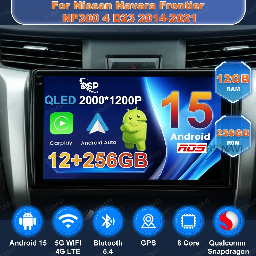 Android 16 Car Radio Multimedia Video Player For Nissan Navara Frontier NP300 4 D23 2014-2021 GPS Autoradio BT Head Unit 5G WIFI