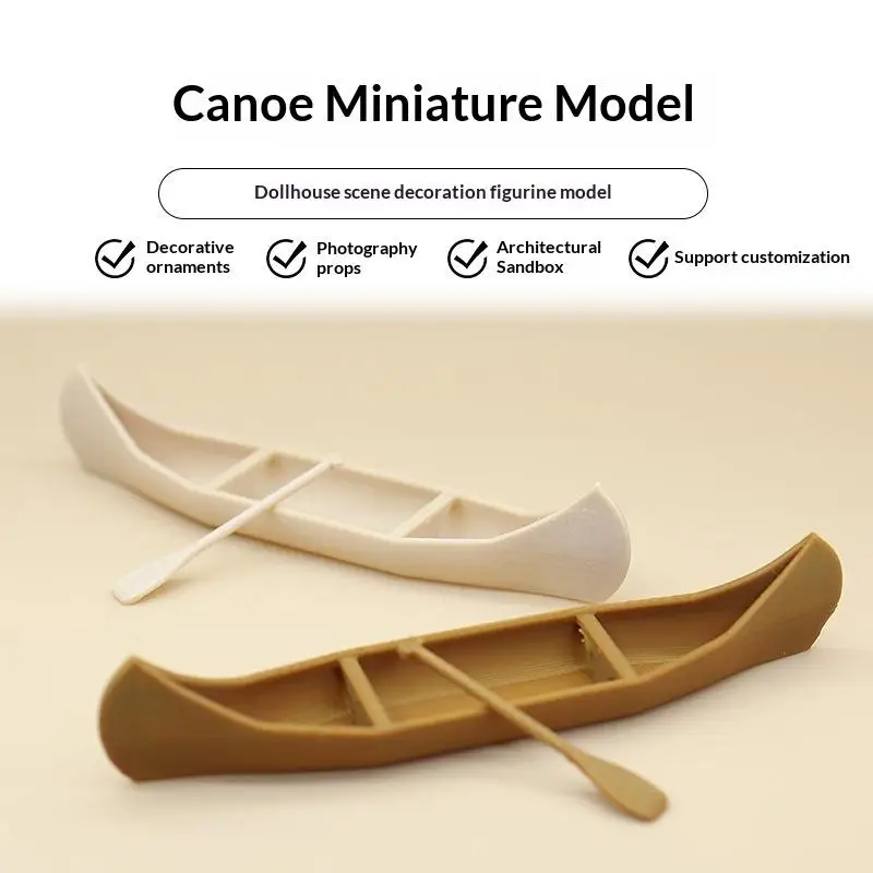 Hot Sale 1 Set Office Desktop Figurines Canoe Ornament Dollhouse Plastic Sailing Boat Model Miniature Landscape Home Decoration