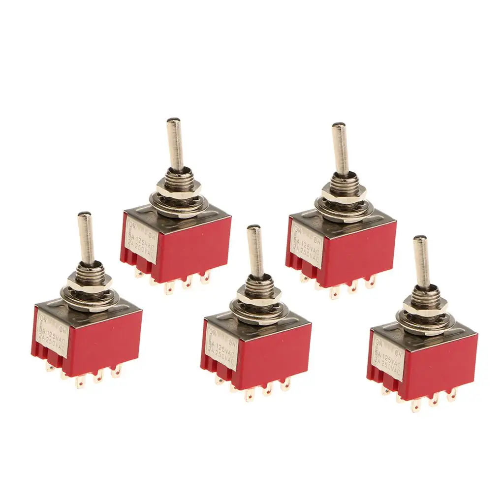 Mini 3PDT Toggle Switch Metal 9 Pin Switch 12 Volt for Electric Control Panel Upgrade