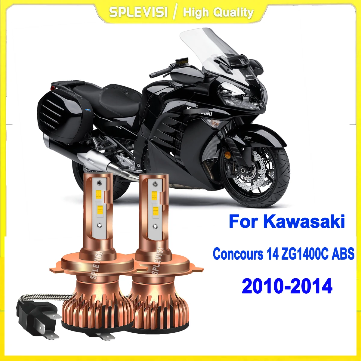 

led motorcycle headlight high low beam Ideal for Nighttime driving For Kawasaki Concours 14 ZG1400C ABS 2010 2011 2012 2013 2014