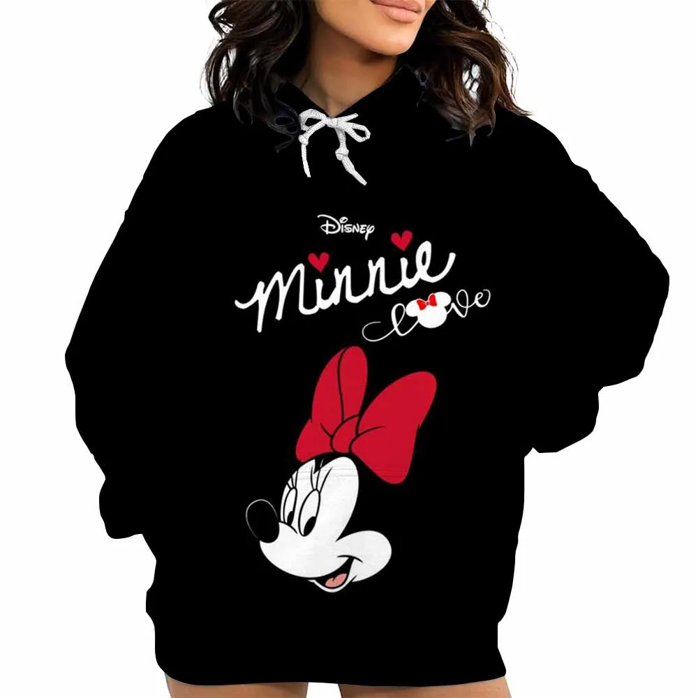 جديد مطبوعة المرأة هوديس ميكي ماوس طباعة ثلاثية الأبعاد قناع السترة البلوز مع جيب هوديي الشارع الشهير فضفاضة مريحة