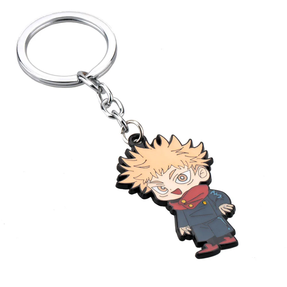 Jujutsu Kaisen Cartoon Charactor Enamel Pendant Keychain for Men Women Itadori Yuji Ryomen Sukuna Metal Key Ring Fans Jewelry