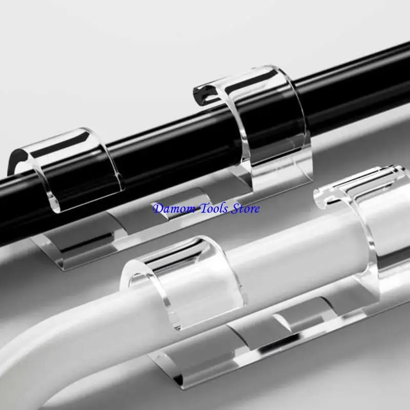 57BE Convenient & Reliable Clear Double Hook Clips for Outdoor String Lights Strong Adhesive Backing for Smooth Surface
