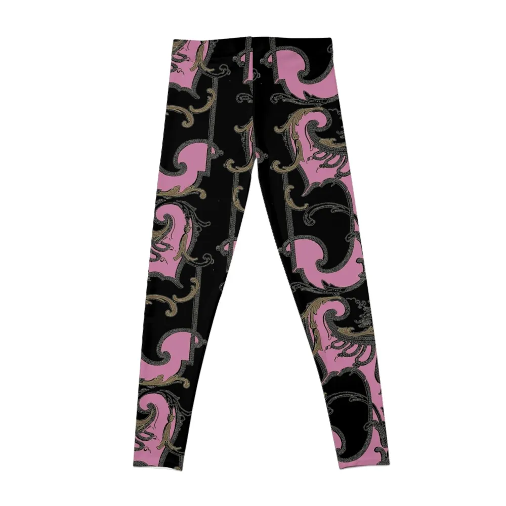 ediemagic pink baroque Leggings fitness set gym sportswear gym Womens Leggings