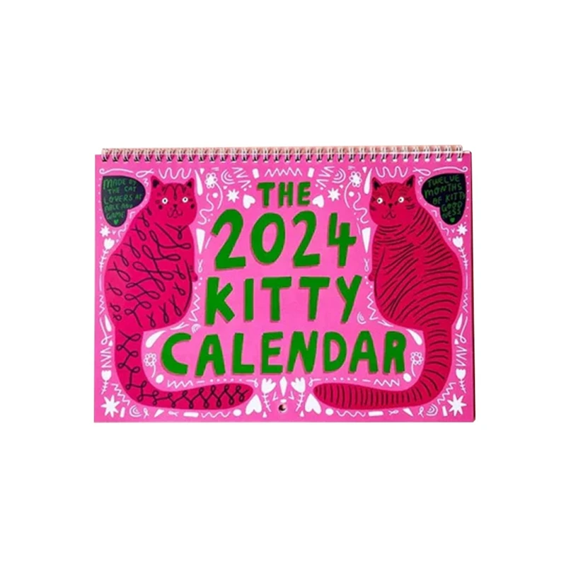 

2024 Kitty Calendar Calendar 2024 Monthly Wall Calender Kitty Gifts 12 Month For Valentine's Day Gift