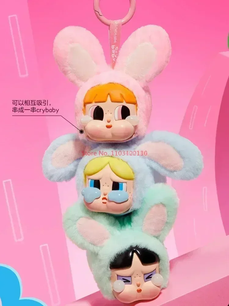 Crybaby X Powerpuff Girls Series Vinyl Face Plush Anime Figure Plush Accessory Kawaii Ornament Collection Friends Gift