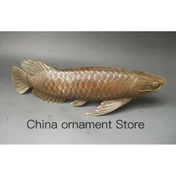 Chinese Antiques Bronze Carved statues ' Fish every year ' Wish Wealth blessings