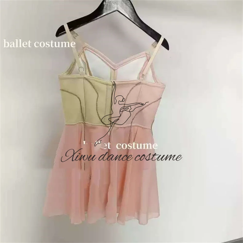 Vestido de variación de chica mágica de Cupido de Ballet, Falda corta de rendimiento, ropa de competición para adultos y niños