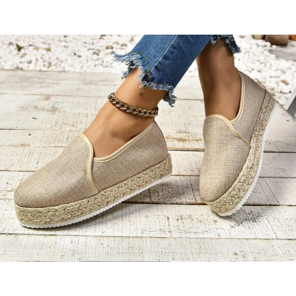 

Espadrilles Womens Shoes Flat Stylish and Trendy Footwear for Fashion-Forward Females Loafers Casual Casual Slip-on Grass Woven
