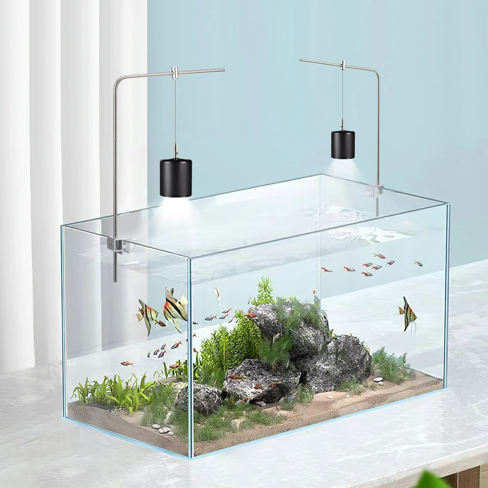 

Fish Tank Light Stand Lighting Holder Aquarium LED Riser Lamp Hanger Support Brackets Universal for Large Tall