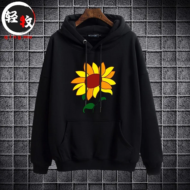 

Толстовка с капюшоном из чистого хлопка с длинными рукавами, модный брендовый свитшот на весну, осень, зиму, повседневный, удобный.