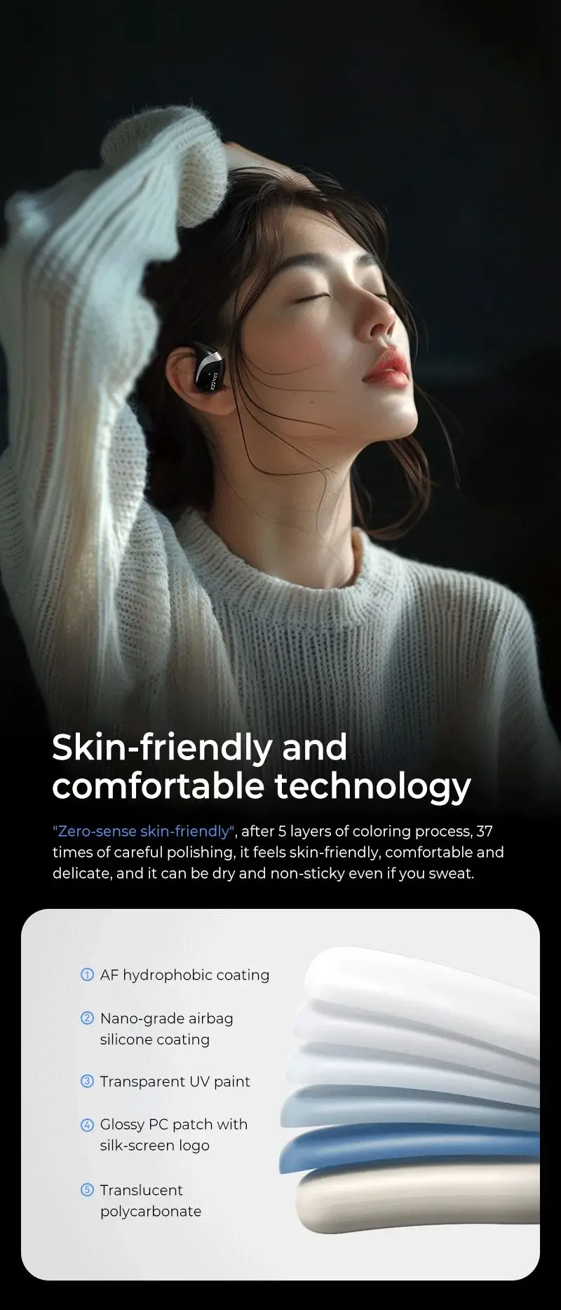 Original ERAZER X9 Drahtlose Kopfhörer OWS HiFi Stereo Sport Offene Bluetooth Kopfhörer mit Mikrofon Anruf Rauschunterdrückung Wasserdicht – Detail 3