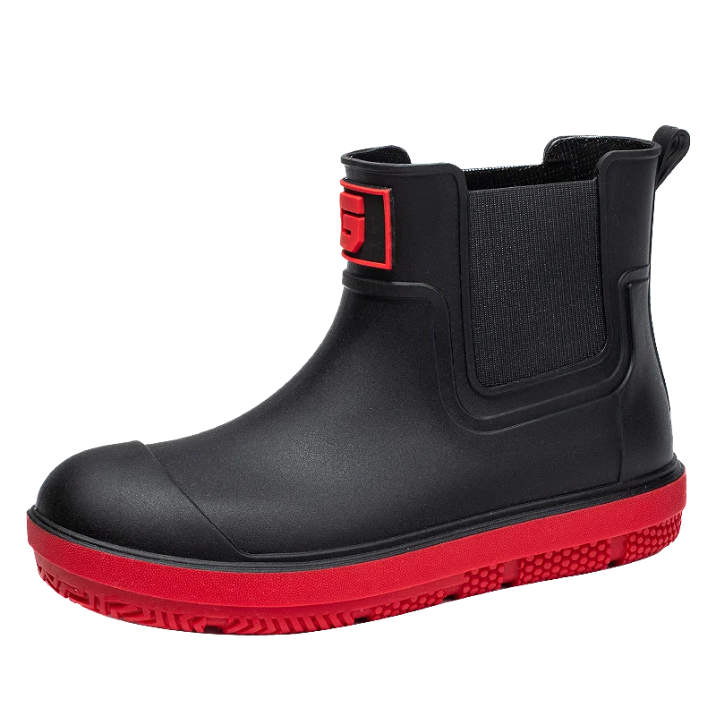 

New men's and women's rain boots, fashionable and cotton-padded warm work rain boots, high-top casual shoes for couples