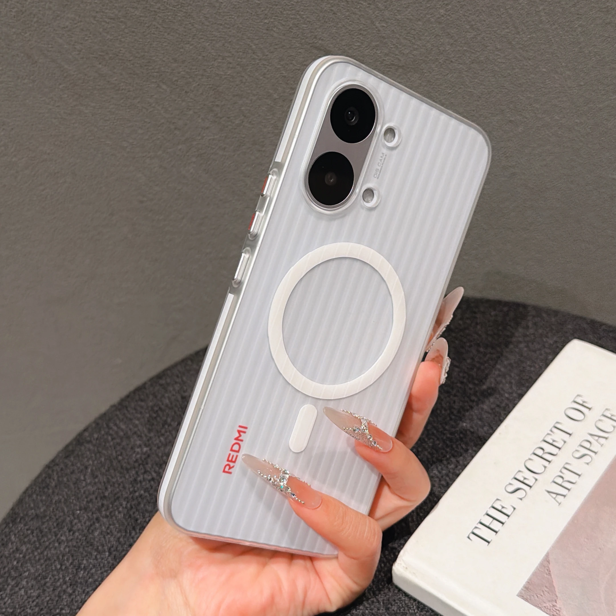 Für POCO X8 Pro Redmi Turbo5 Max Hartschalenhülle für Magsafe, magnetisch, geriffelt, rutschfeste Seitenstreifen-Handyhülle für POCO X8 Pro Max. – Detail 1