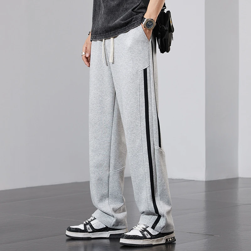 Summer Sportswear Men's Wide Leg Long Pants for a Relaxed Look