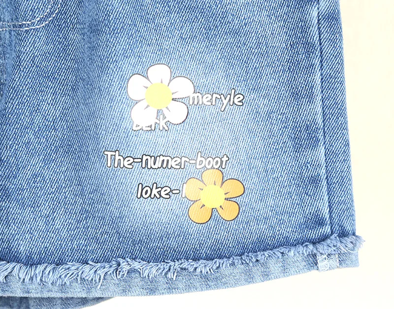 Kindershorts 2026 Sommer Neu Mädchen Koreanisch Bedruckte Gewaschene Zerrissene Weiche Denim-Shorts für 3-10 Jahre Alte – Detail 8