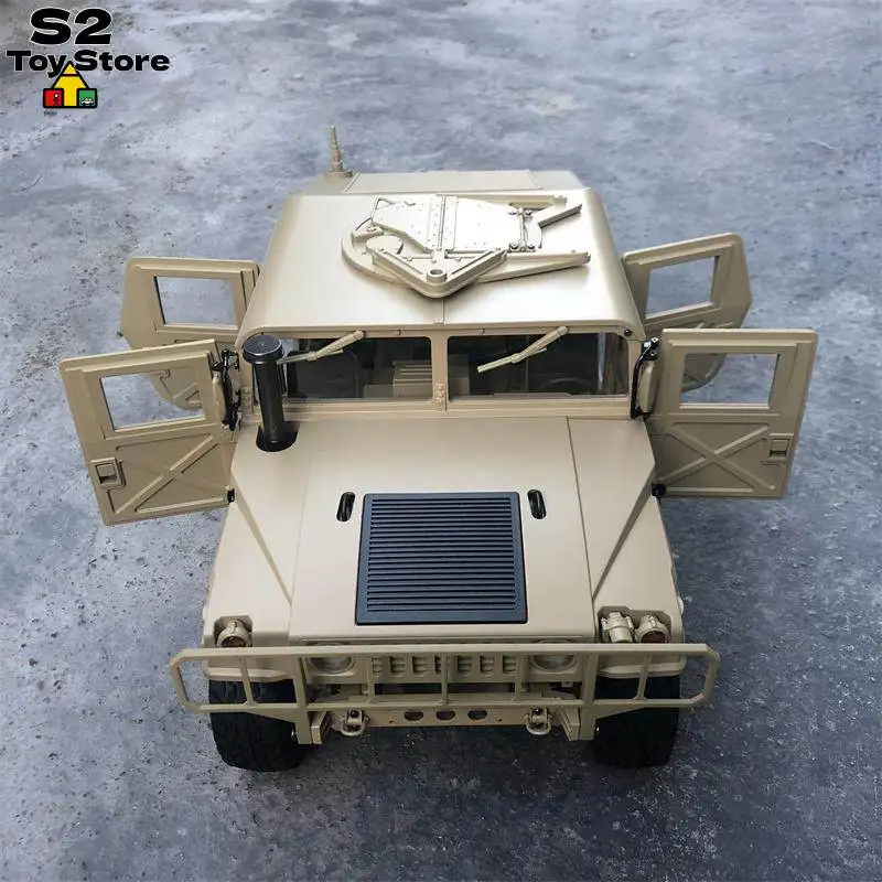 Heng Guan P408 1:10 H1 Estilo Hummer Open Top RC Car 4WD Veículo off-road de alta velocidade com chassi de liga Modelo de escala detalhada
