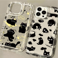 TPU Case for Samsung Galaxy S24 Ultra S23 S22 S21 FE S20 Plus Note 20 10 Pro A34 A54 A33 A53 Lucky Lovely Black Cat Kitten Cover