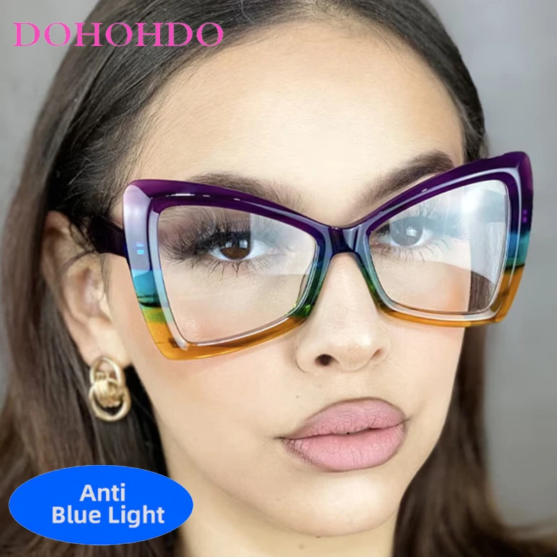 

Trendy Cat Eye Butterfly Frame Assorted Colors Anti-Blue Light Glasses Women Men Luxury Brand Designer Computer Optical Eyewear