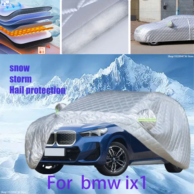 

For BMW ix1 Outdoor Cotton Thickened Awning For Car Anti Hail Protection Snow Covers Sunshade Waterproof Dustproof