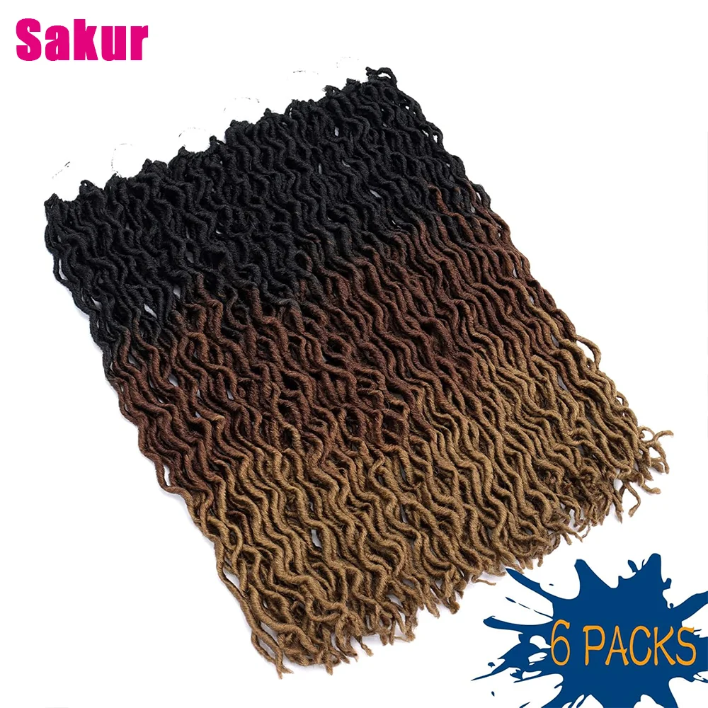 24 pouces déesse Faux locs Crochet cheveux 1/6 paquets doux gitane Locs ondulés Crochet tresses Dreadlocks bouclés ondulés torsion cheveux synthétiques