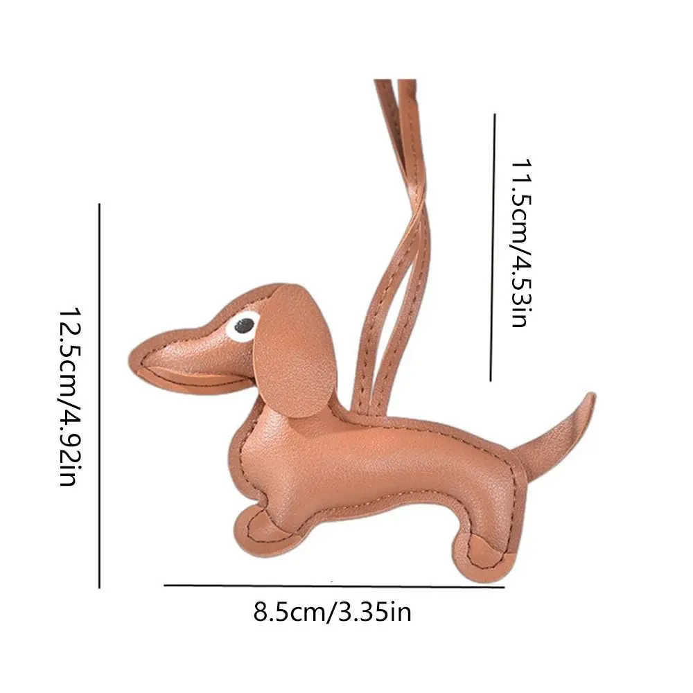 Bonito cachorro Dachshund Chaveiro para homens, pingente de bolsa de couro PU, cabide dos desenhos animados, animal adorável, moda