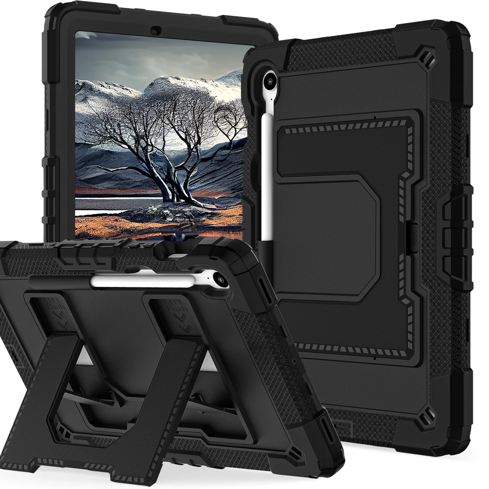 Stand Case For Samsung Tab S10 Lite S9 FE Tab A11 A9 Plus  A9+ A11+ Tablet Case Heavy Duty Thick Shockproof Hard Cover