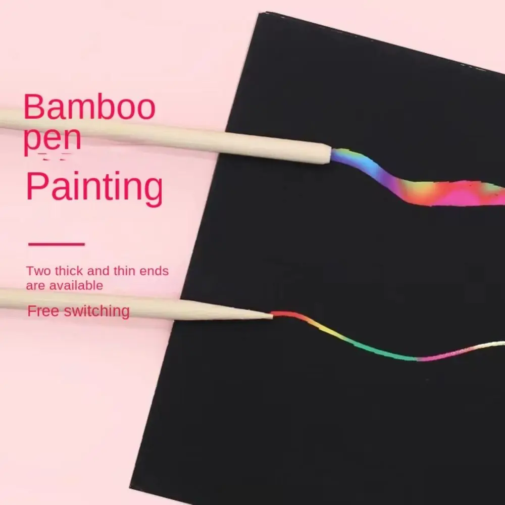 

Creative With Wooden Pen Rainbow Scratch Book No Odor Smooth Color Drawing Paper Neoteric Secure Glitzy Paper Note Kids Gift