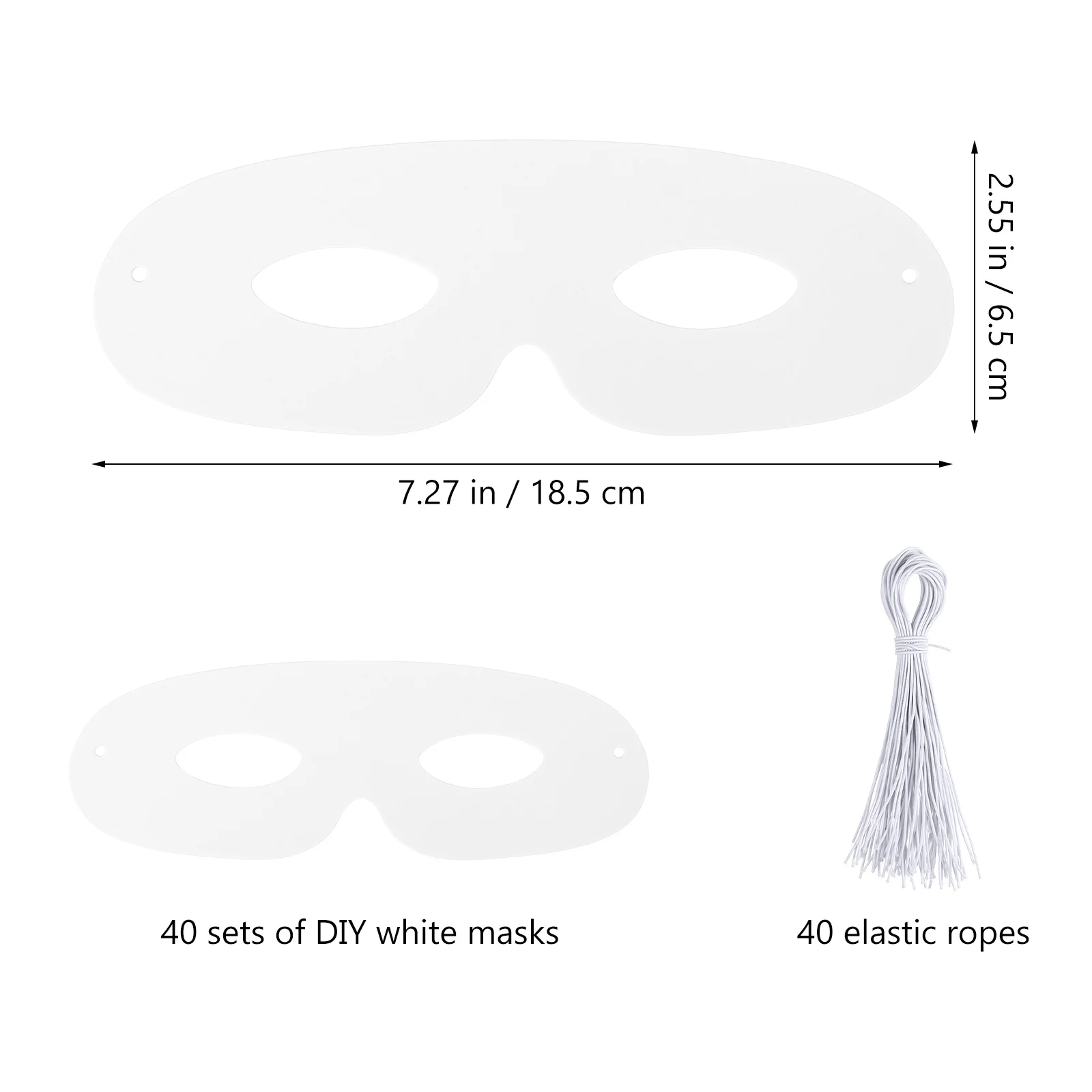 White DIY Paper Pulp Masks 40 Sets for Halloween Costume Party Craft Unpainted Hand Painted Masquerade Mardi Gras Decoration