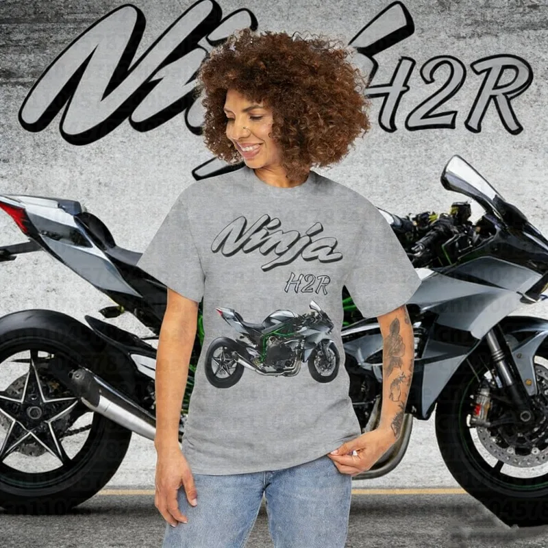 

25-26 Summer Outdoor Quick Drying Breathable Kawasaki 100% Cotton Printed T-shirt Men's and Women's Thin Motorcycle Comfortable