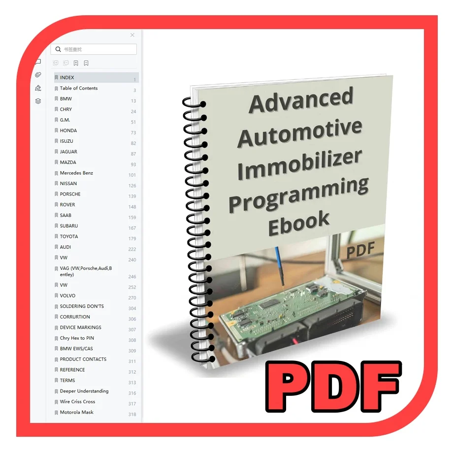 

Advanced Automotive Immobilizer Programming Ebook 327 Pages PDF ECU Programming Diagnose Repair Tool Car Control Box Teaching