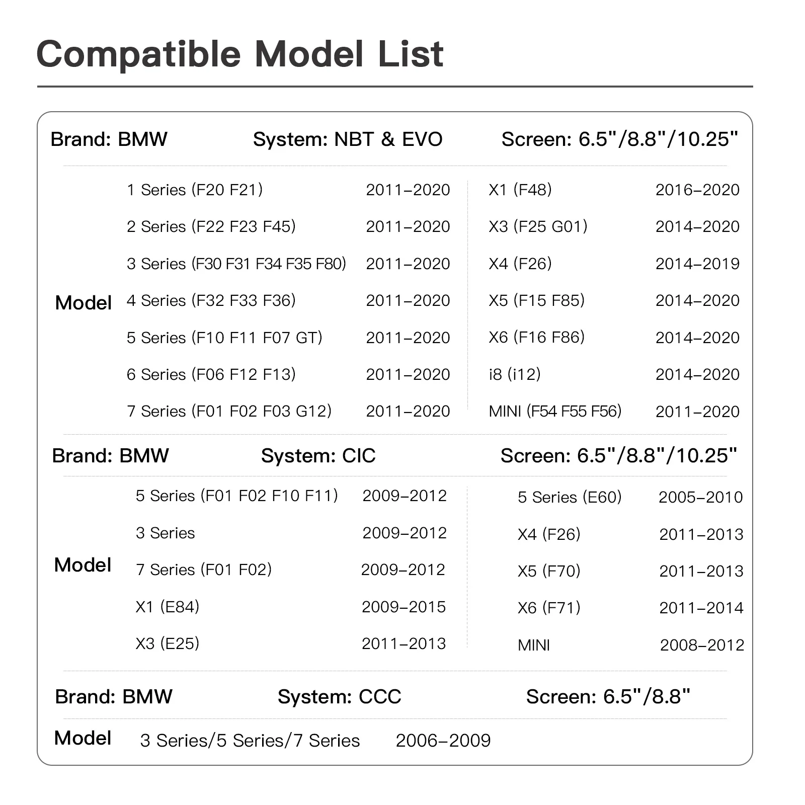 Wireless CarPlay Android Auto For BMW NBT CIC System 1 2 3 4 5 6 7 Series X1 X3 X4 X5 X6 MINI E60 E70 F26 F25 F10 F11 F20 F21 - Image 4