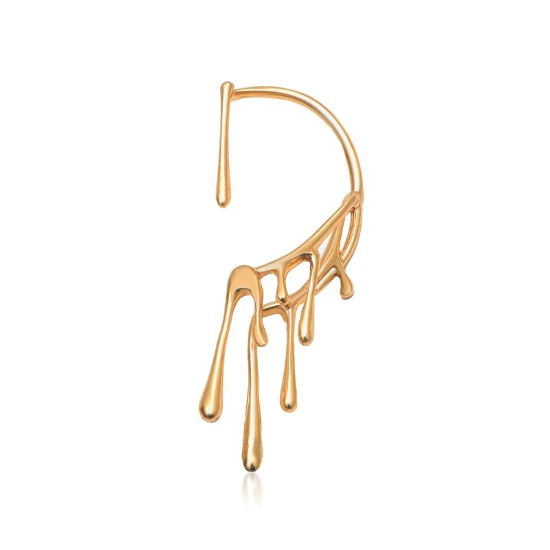 Modern Jewelry 2024 Trend New Gold Color Irregular Hanging Clip Earrings For Women Party Gifts Fine Accessories Dropshipping