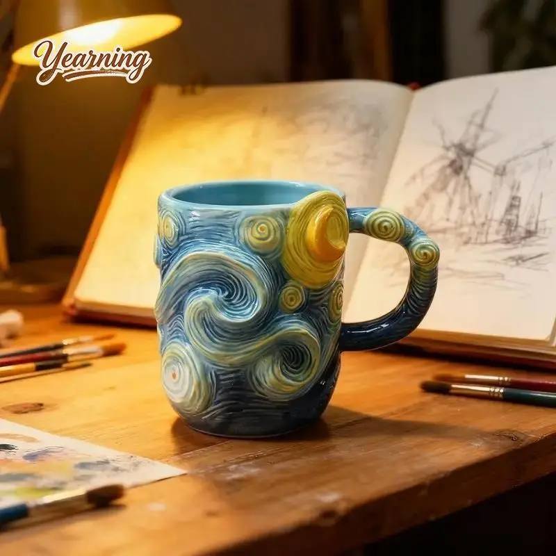 

Van Gogh Starry Sky Mug Creative Home Tea Coffee Cup New Hot Sale Couple Internet Celebrity Personality