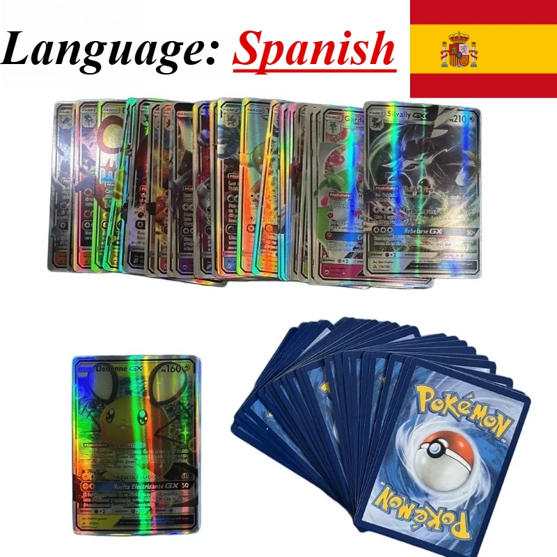 (الكورية/الإسبانية/الألمانية/الفرنسية/الإنجليزية) بوكيمون TCG GX Vmax VSTAR EX Shining Tag Team Battle Trading Collection Battle Cards