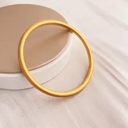 Classic Matte Gold Plated Round Bangle High Quality and No Color Fading Titanium Steel Women's Wedding Jewelry