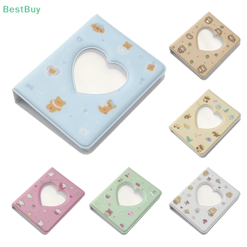 Cute Photo Album 3 Inch Love Heart Hollow Picture Storage Case Kpop Card Binder Name Card Book Photocard Holder 36 Pockets