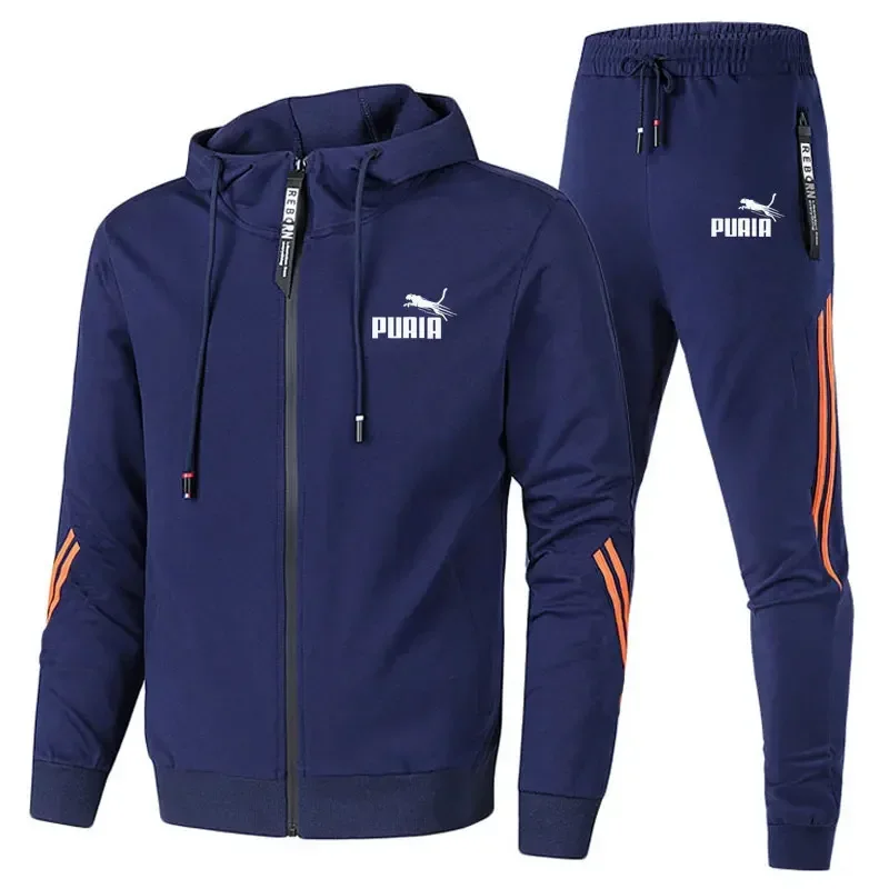 Spring and autumn new men\'s sportswear 2-piece set zipper jacket casual sports pants brand clothing men jogging sportswear set