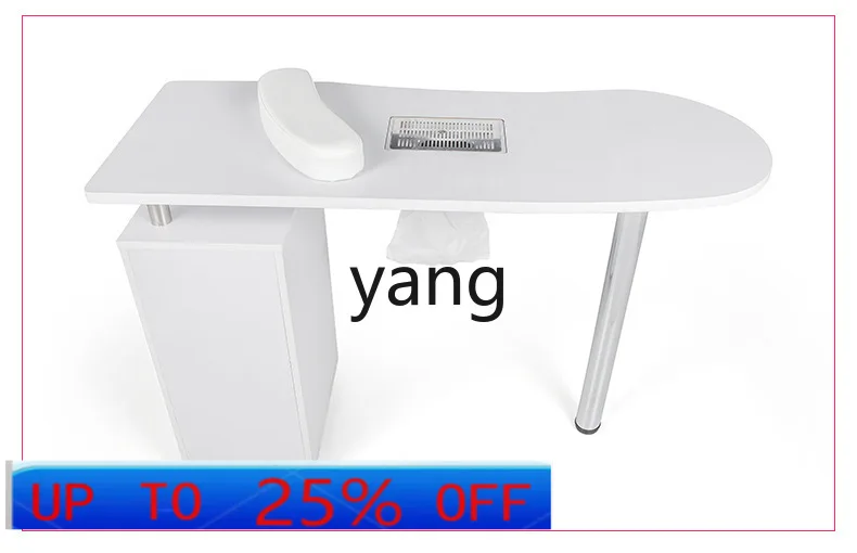

LMM Nail Shop Workbench Desk Light Luxury with Vacuum Cleaner Double Nail Table