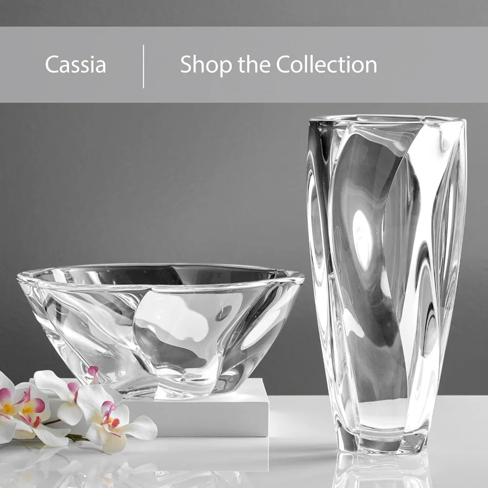 

Crystal Glass Vase, 12 Inch for Wedding, Home Decoration, Table Decor Clear Glass Vase