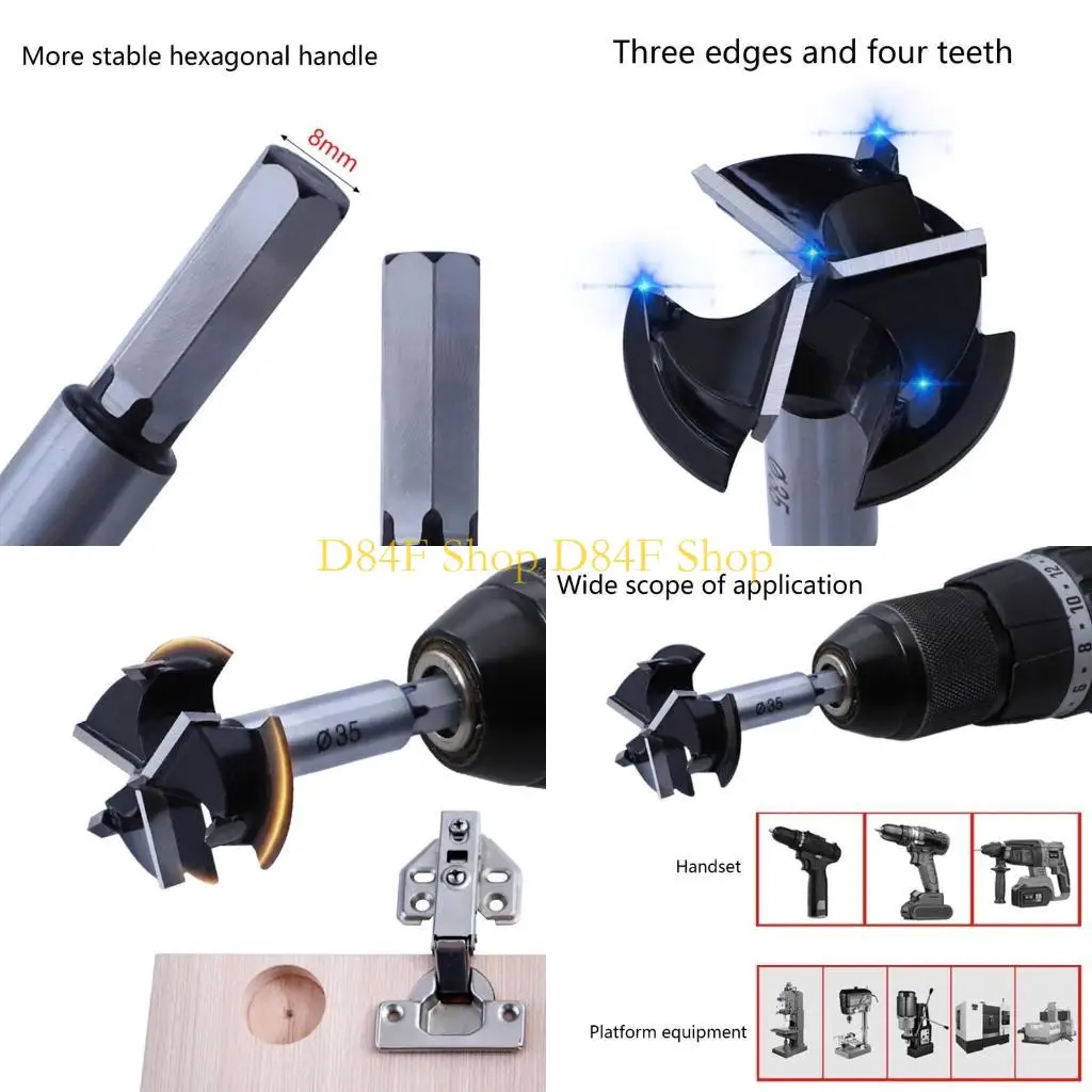 

D84F Forstner Drill Bit Bit Tool Tool Punching Bit Hole Overer