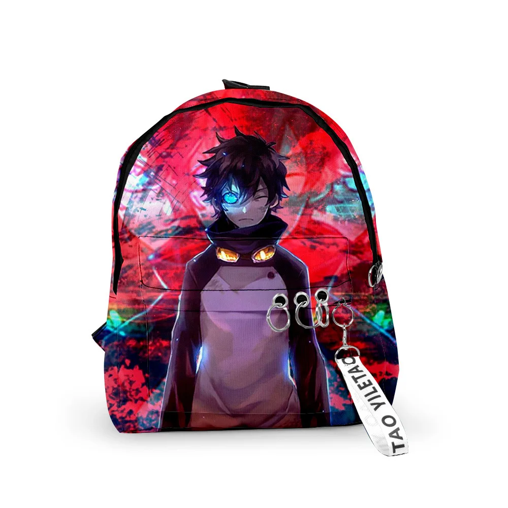 Trendy Popular Kekkai Sensen Backpacks Boys/Girls pupil School Bags 3D Print Keychains Oxford Waterproof Cute Small Backpacks