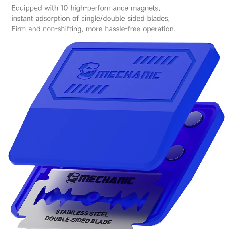 ميكانيكي Mag-10 مقبض شفرة مغناطيسي مع شفرات واحدة مزدوجة الجوانب لشاشة الهاتف أداة إصلاح كشط فصل الزجاج