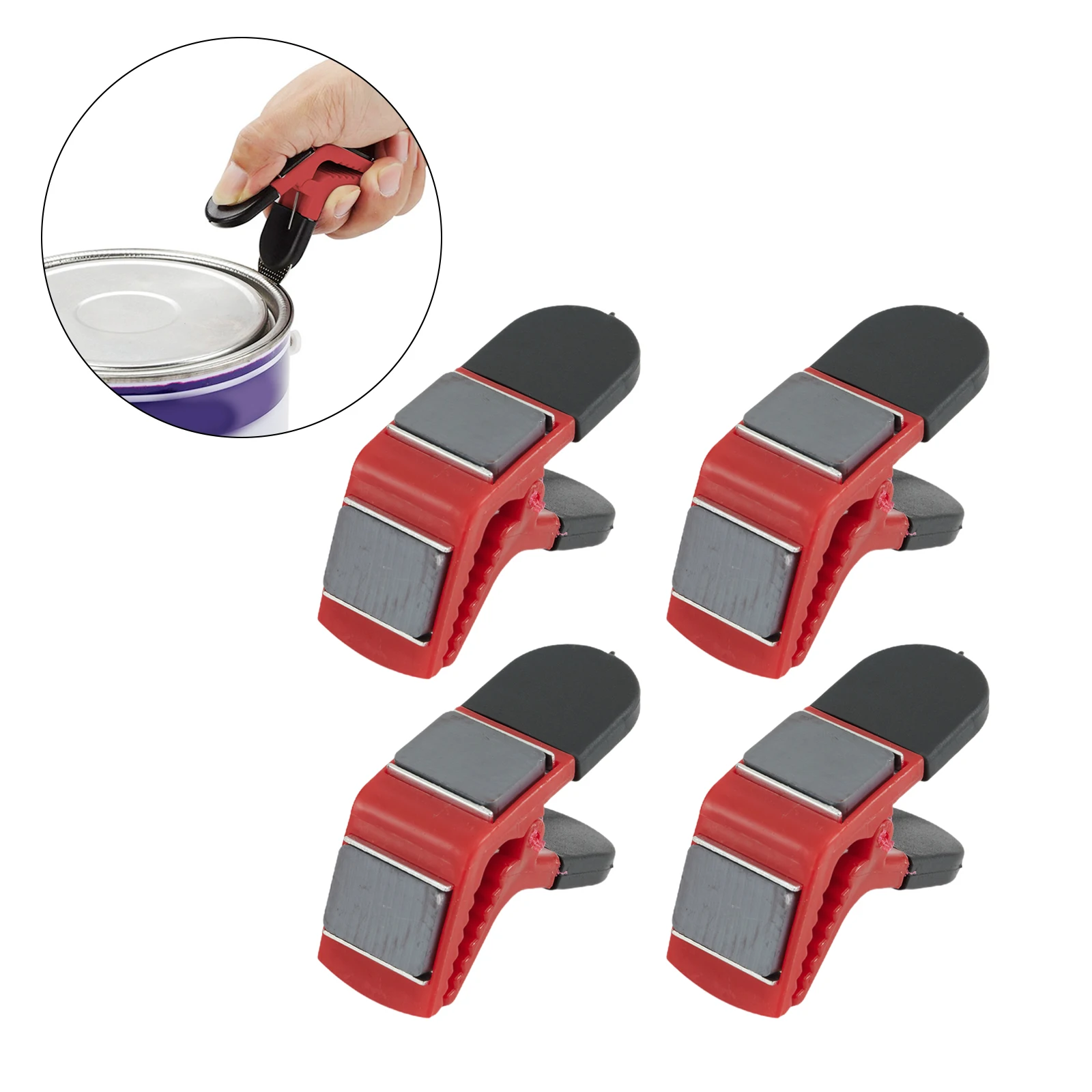 4PCS Magnetic Paint Brush Holder Clips Multipurpose   Home Improvement Clamp   Paint Brush Clip Tin Opener DIY   Tool