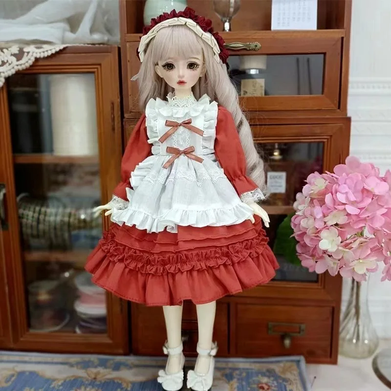 女の子用の黒と白のドレス,スカート1/3 1/4 1/6 bjd,プリンセスドレス,ブラ付き人形服セット