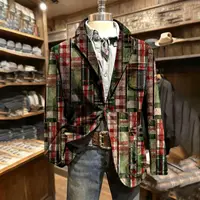 Chaqueta de traje con estampado navideño, cárdigan cómodo para otoño e invierno, abrigo cálido festivo con botones, múltiples estilos con bolsillos