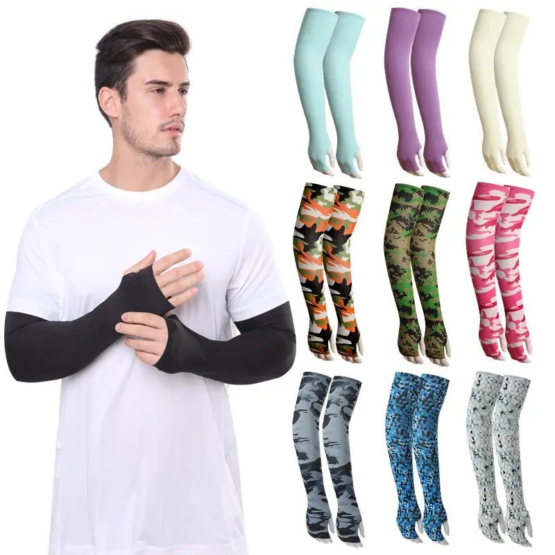 

1 Pair Unisex Cooling Arm Sleeves Cover Sports Running UV Sun Protection Outdoor Men Fishing Cycling Sleeves for Hide Tattoos