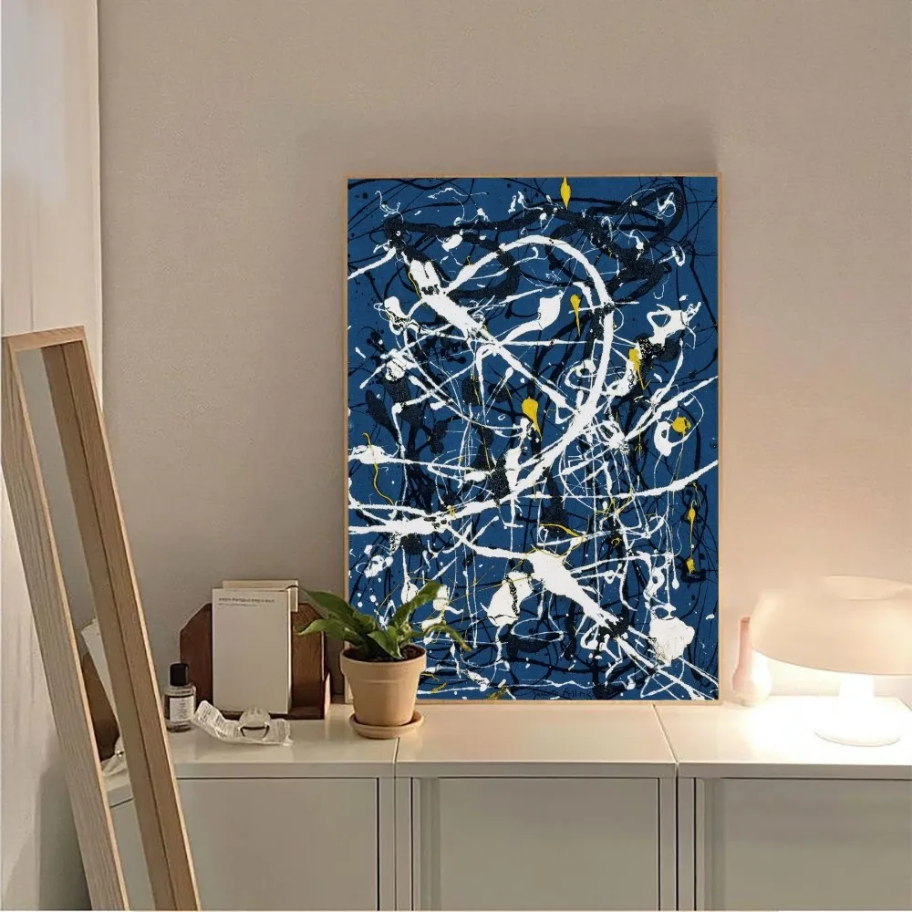 Jackson Pollock Abstract Vintage Artwork Poster Kraft Club Bar Paper Vintage Poster Wall Art Painting Bedroom Study Stickers