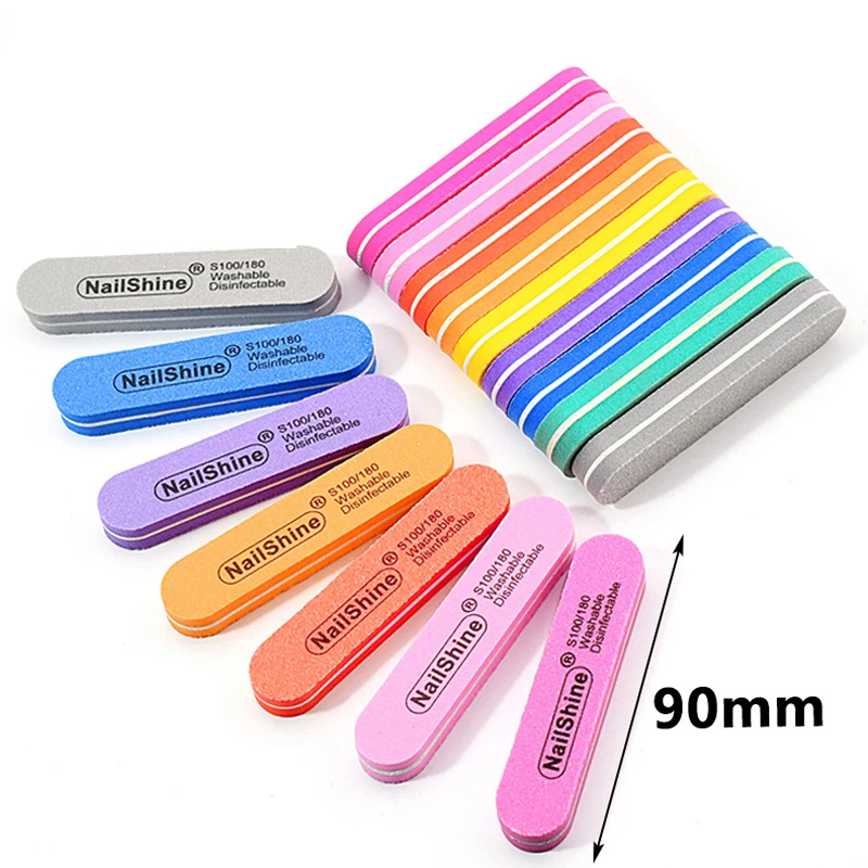 10Pcs Mini 9cm Buffing Sanding Nail Files Block Pedicure Manicure Care Nail Art Buffer Polish Manicure Pedicure Nail File Tools