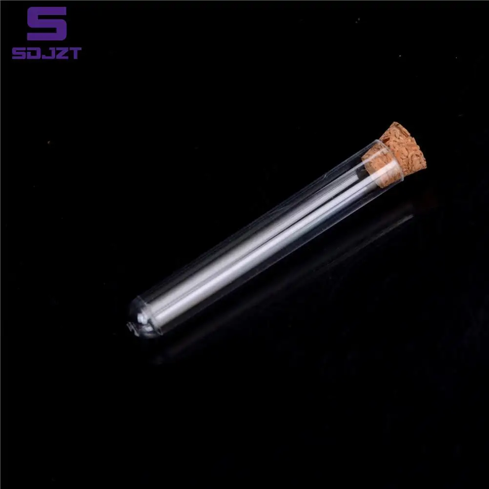 10pcs 15*150mm Plastic Test Tube With Cork Cap 20ml Clear Lab Experiment Favor Gift Tube Refillable Bottle